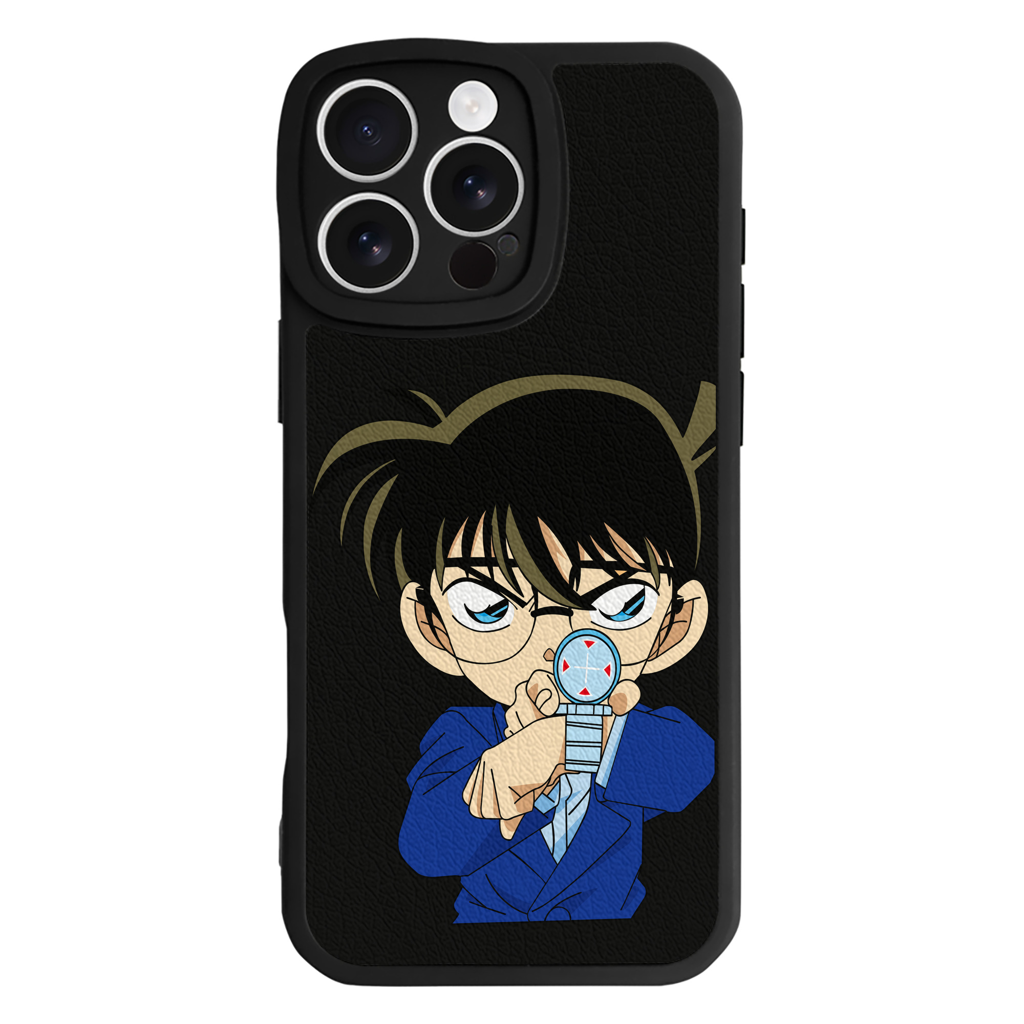 （画像用） 名探偵コナン 江戸川 コナン Detective Conan Conan Edogawa 【iPhone 16シリーズ対応】シリコンスマホケース（レザー調） 材質：シリコン